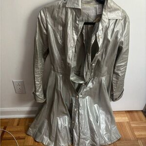 Norma Kamali Silver Dress XS NWT